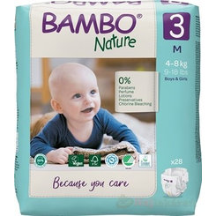 BAMBO 3 (4-8 kg) detské plienky priedušné 28 ks