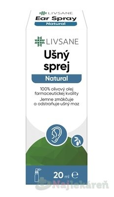 E-shop LIVSANE Ušný sprej Natural s olivovým olejom 20 ml