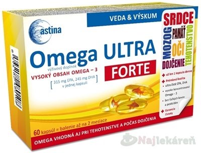 E-shop Astina Omega ULTRA FORTE na správnu funkciu mozgu, 60ks