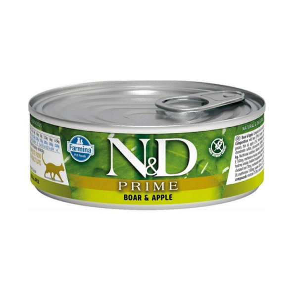 Farmina N&D cat PRIME boar & apple konzerva pre mačky 70g