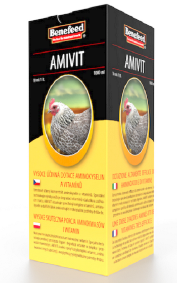 E-shop Amivit D komplex vitamínov a aminokyselín pre hydinu 1000ml
