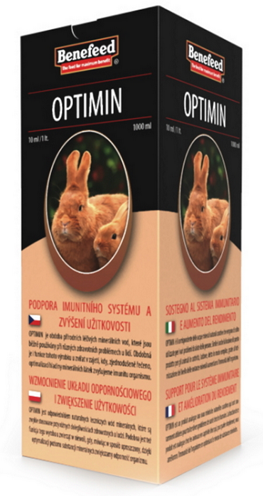 E-shop Optimin na podporu imunitného systému a zvýšenie úžitkovosti pre králiky 1000ml