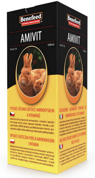 E-shop Amivit K aminokyseliny a vitamíny pre králiky 1000ml