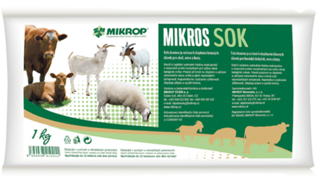 E-shop MIKROS SOK doplnok ku krmivu (HD, ovce, kozy) 1kg