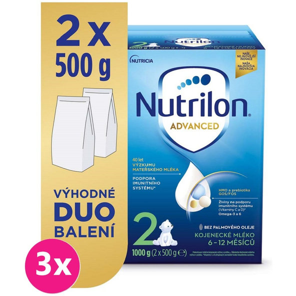 3x NUTRILON 2 Advanced následné dojčenské mlieko 1 kg, 6+