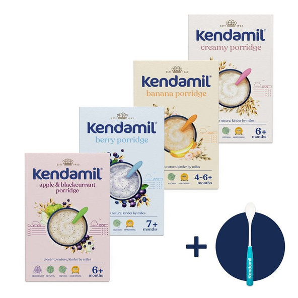 4x KENDAMIL Variácie ovocných kaší (150 g), 6m+