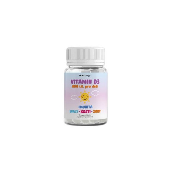 Vitamín D3 800 I.U. pre deti MOVit Energy 90 tbl.