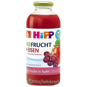 HiPP BIO Jablko a červené hrozno + železo ovocný nektár (od 6. mesiaca) 500 ml