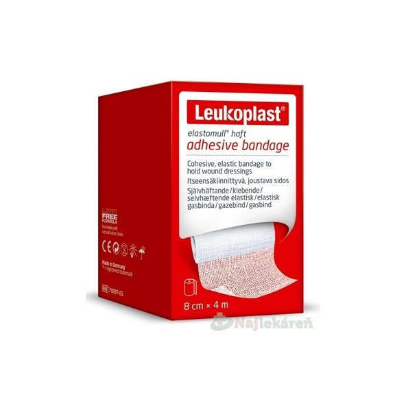 LEUKOPLAST ELASTOMULL HAFT bandáž na rany, adhezívna, elastická, 8cm x 4m, 1ks