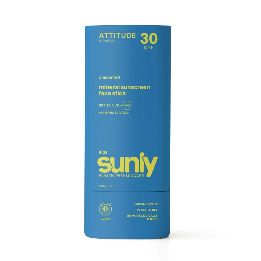 ATTITUDE Detský 100% minerálny opaľovací krém (SPF 30) bez vône 75 g
