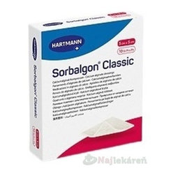 Sorbalgon Classic krytie kalciumalginátové, 5x5 cm, 10 ks