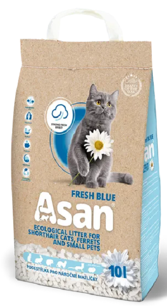 E-shop Podstielka ASAN Fresh Blue pre mačky a fretky 10L (2 kg)