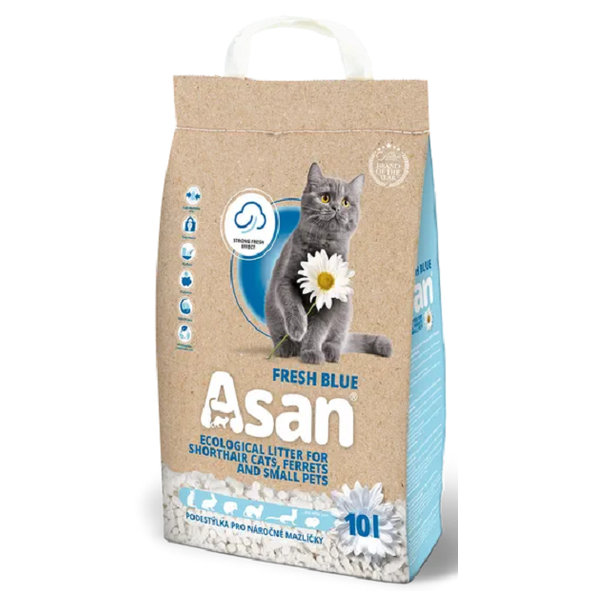 Podstielka ASAN Fresh Blue pre mačky a fretky 10L (2 kg)