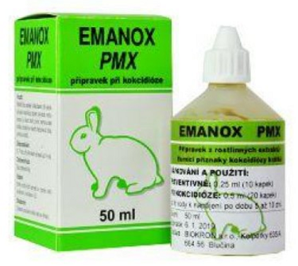 E-shop Emanox PMX prírodný prípravok proti kokcidióze pre králiky 50ml