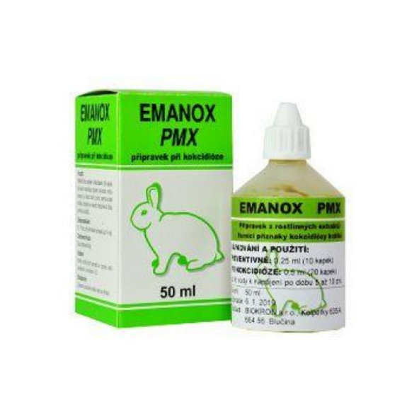 Emanox PMX prírodný prípravok proti kokcidióze pre králiky 50ml
