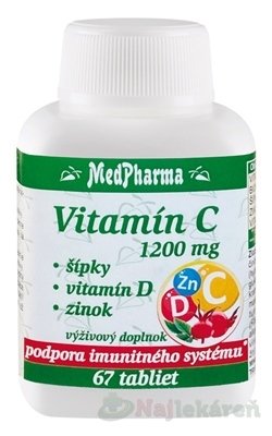 E-shop Medpharma Vitamín C 1200mg - šípky, vit. D, zinok, 67 tabliet