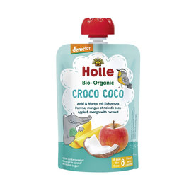 3x HOLLE Croco Coco Bio ovocné pyré jablko, mango, kokos, 100 g (8 m+)