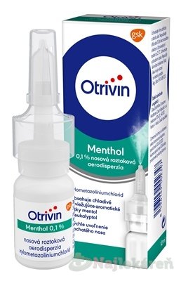 E-shop Otrivin Menthol 0,1% nosový sprej na upchatý nos 10 ml