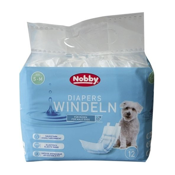 Hygienické jednorazové plienky pre psy (pre chlapcov) S-M 12ks