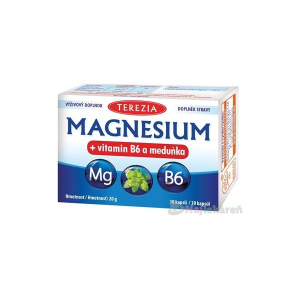 TEREZIA MAGNESIUM + vitamin B6 a meduňka (medovka) 30 ks