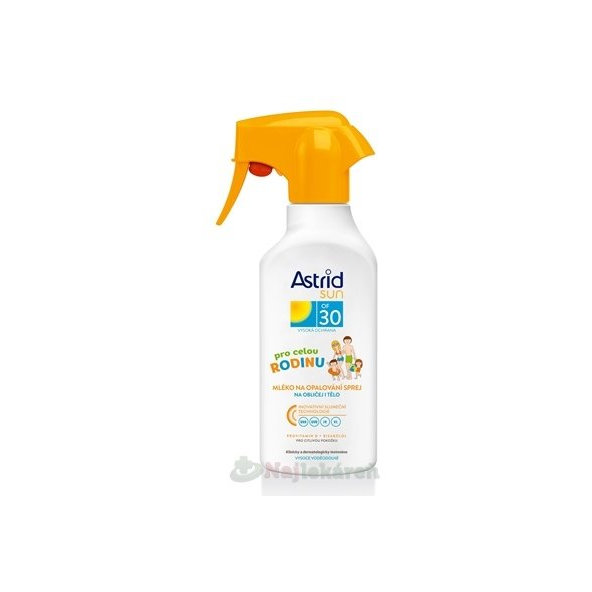 ASTRID SUN Rodinné mlieko na opaľovanie OF 30 v spreji 270 ml