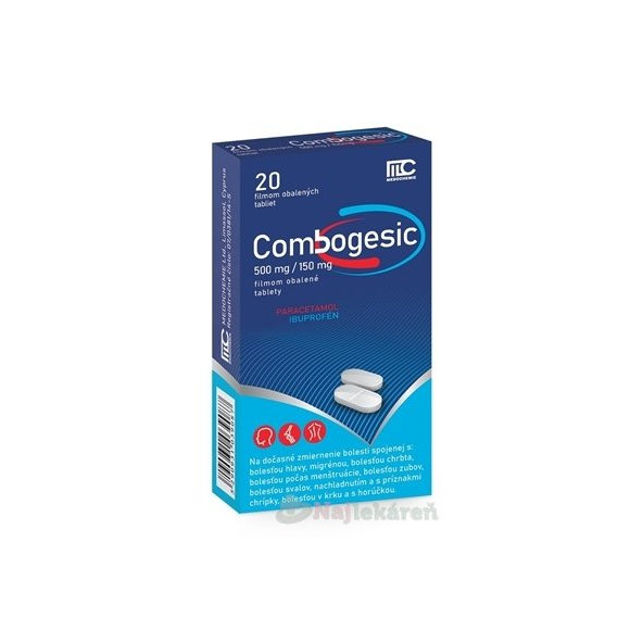 Combogesic 500 mg/150 mg 20 ks