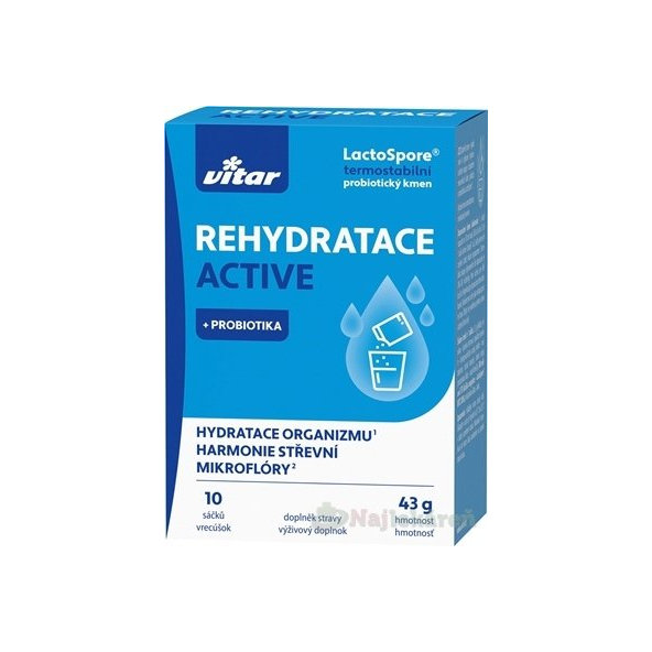VITAR REHYDRATACE ACTIVE + PROBIOTIKA vrecká 10 ks