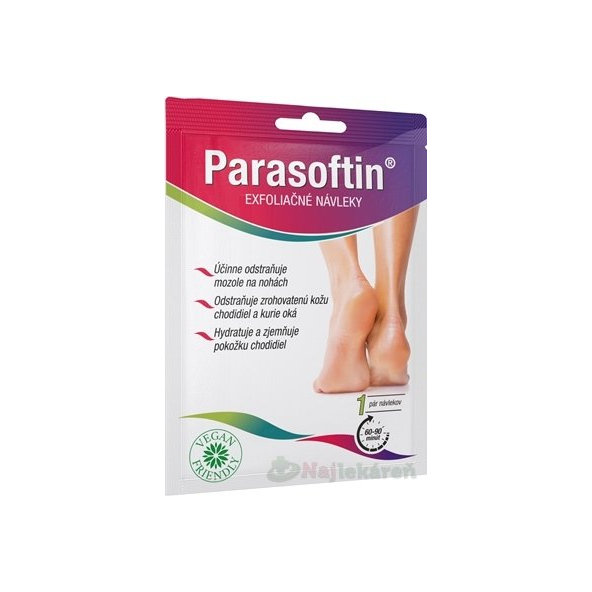 PARASOFTIN Exfoliačné NÁVLEKY vegan friendly (inov. 2023) 1 pár