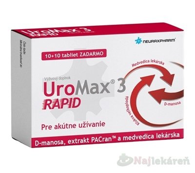 E-shop UroMax 3 RAPID na močové cesty, 10+10 tbl zadarmo