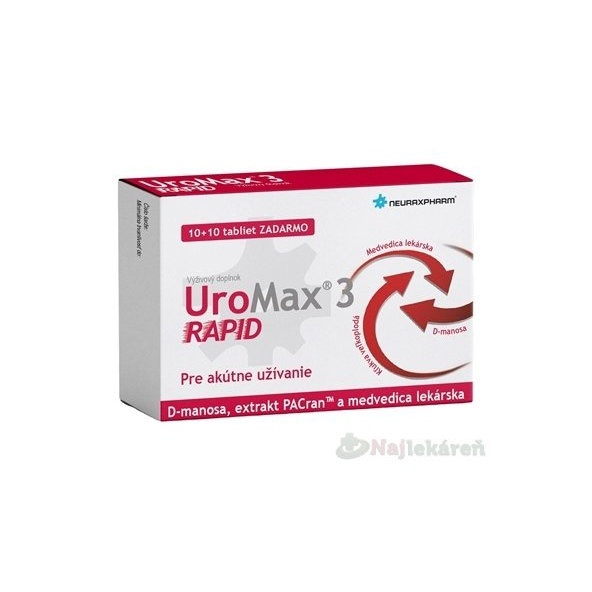 UroMax 3 RAPID na močové cesty, 10+10 tbl zadarmo