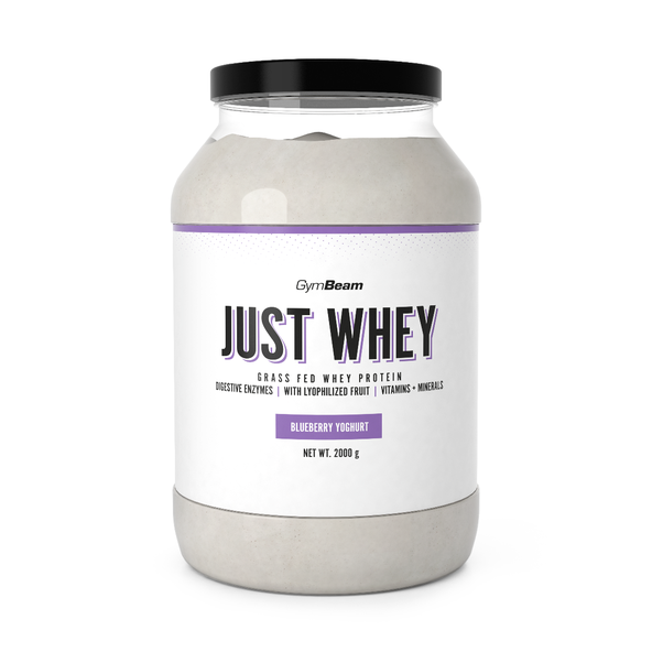 Proteín Just Whey - GymBeam, príchuť čučoriedkový jogurt, 2000g