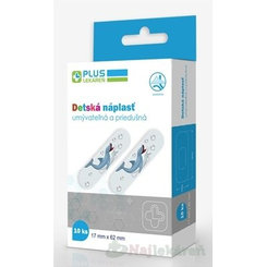 PLUS LEKÁREŇ Náplasť detská jemná, priedušná, umývateľná, 17 x 62 mm, 10 ks