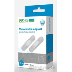 PLUS LEKÁREŇ Náplasť vodoodolná priesvitná 19 x 72 mm, 20 ks