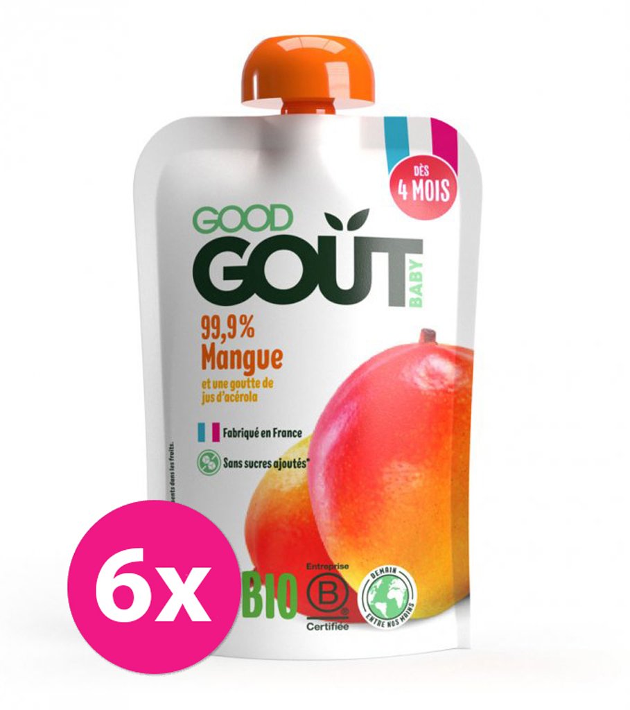 E-shop 6x GOOD GOUT BIO Kapsička ovocná Mango 120 g, 4m+