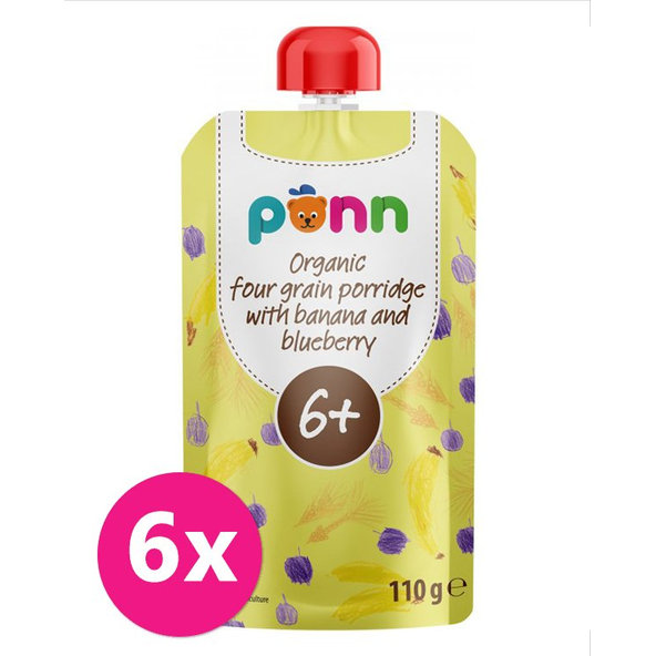 6x SALVEST Põnn BIO Pyré banán s čučoriedkami a obilnými vločkami (110 g)