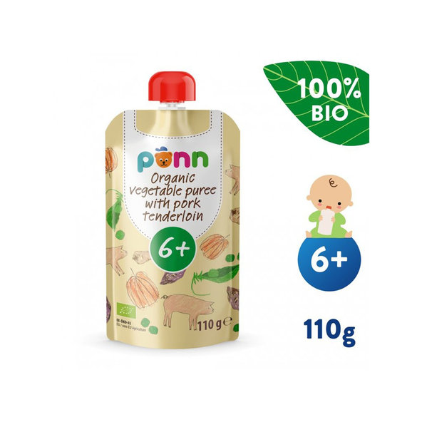 SALVEST Põnn BIO Vepřová panenka se zeleninovým pyré (110 g)