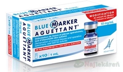 E-shop BLUE MARKER AGUETTANT 10 mg/mL roztok na označenie operovaných tkanív a vzoriek 10x1 ml