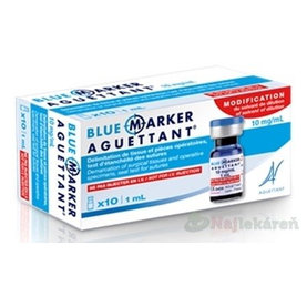 BLUE MARKER AGUETTANT 10 mg/mL roztok na označenie operovaných tkanív a vzoriek 10x1 ml
