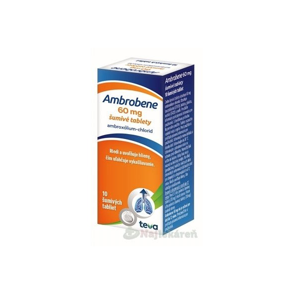 Ambrobene 60 mg, šumivé tbl na vykašliavanie, 10 ks