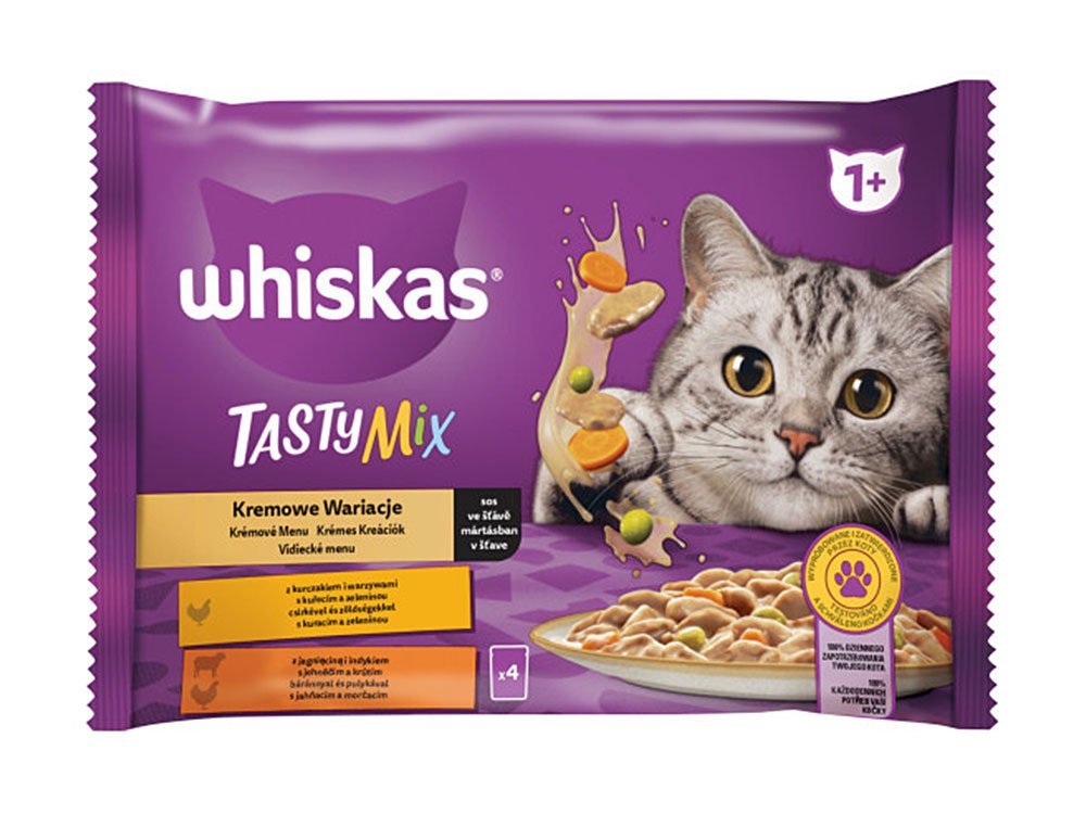 E-shop Mars WHISKAS kapsička cat Tasty mix ( kura&zel., jah.& morč.) v krémovej omáčke 4 x 85 g