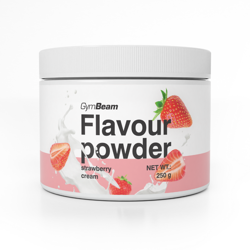 E-shop Flavour powder - GymBeam, príchuť jahodový krém, 250g