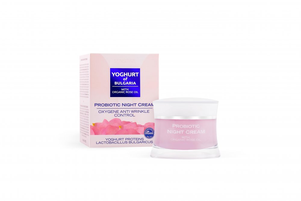E-shop Nočný pleťový krém proti vráskam probiotický s organickým ružovým olejom YOGHURT OF BULGARIA 50 ml