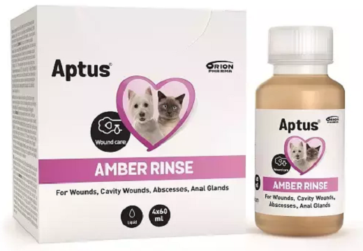 E-shop Aptus Amber Rinse roztok na ošetrenie pokožky a rán u psov a mačiek 4x60ml