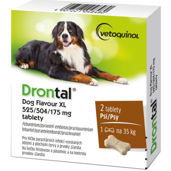 DRONTAL DOG FLAVOUR 35kg tablety na odčervenie pre psy 2tbl