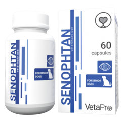 VetaPro Senophtan výživový doplnok pre staršie psy na zachovanie zraku 60cps