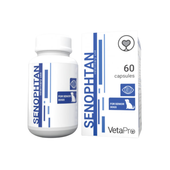 VetaPro Senophtan výživový doplnok pre staršie psy na zachovanie zraku 60cps