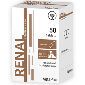 VetaPro Renal doplnok pre psy a mačky s akútnou obličkovou insuficienciou 50tbl