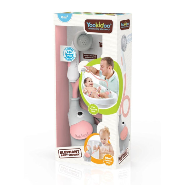 YOOKIDOO Sprcha detská slon - šedoružová