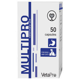 VetaPro Multipro výživový doplnok pre psy a mačky s narušenou črevnou rovnováhou 50cps