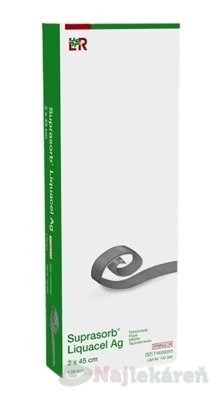 E-shop Suprasorb Liquacel Ag Krytie na rany s antimikrobiálnym striebrom, 2 x 45 cm, 5 ks